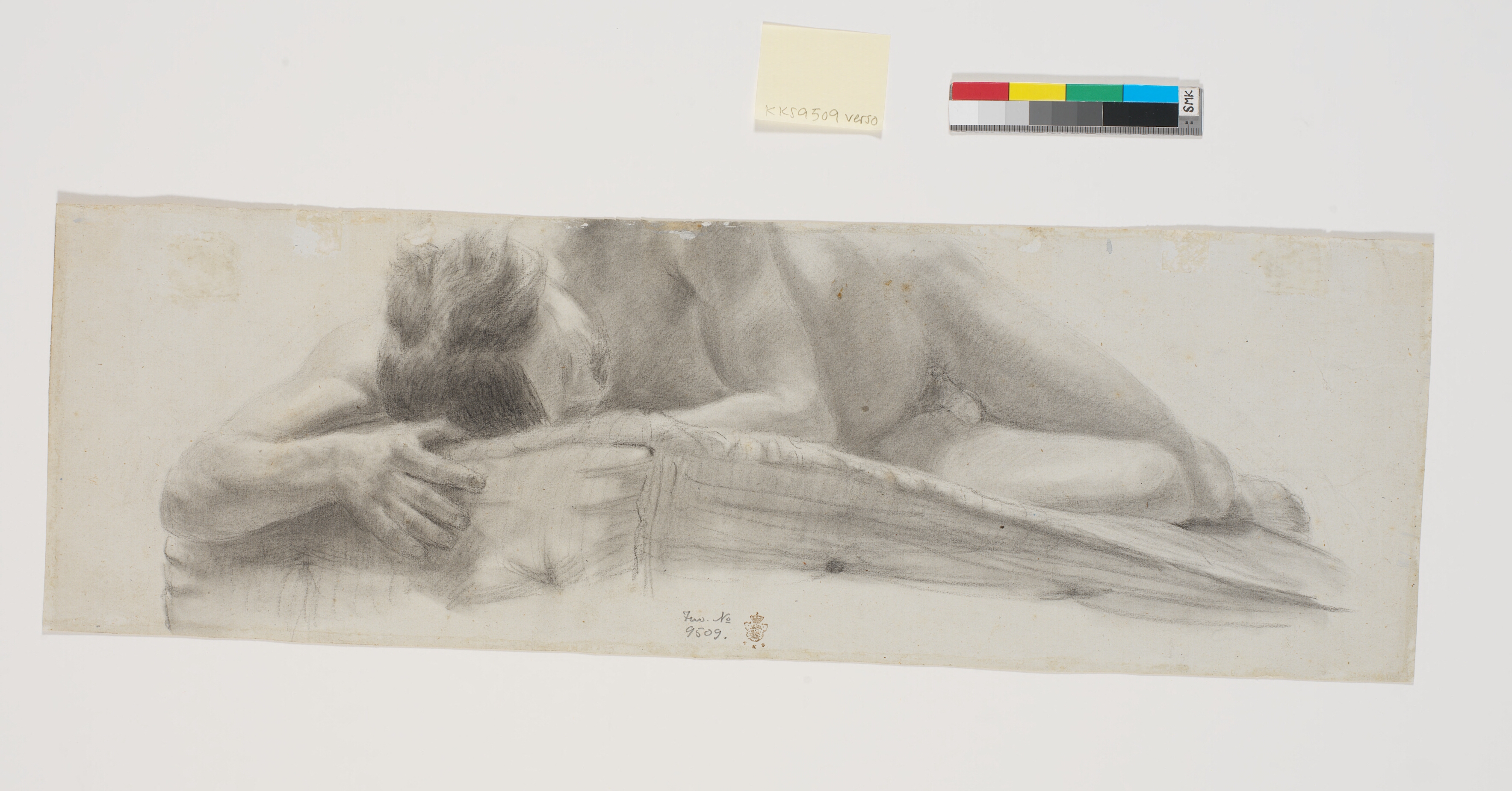 Studie af liggende mandlig model